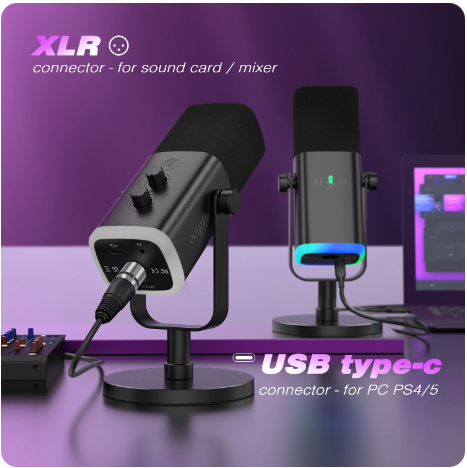 Microfone dinâmico FIFINE USB/XLR